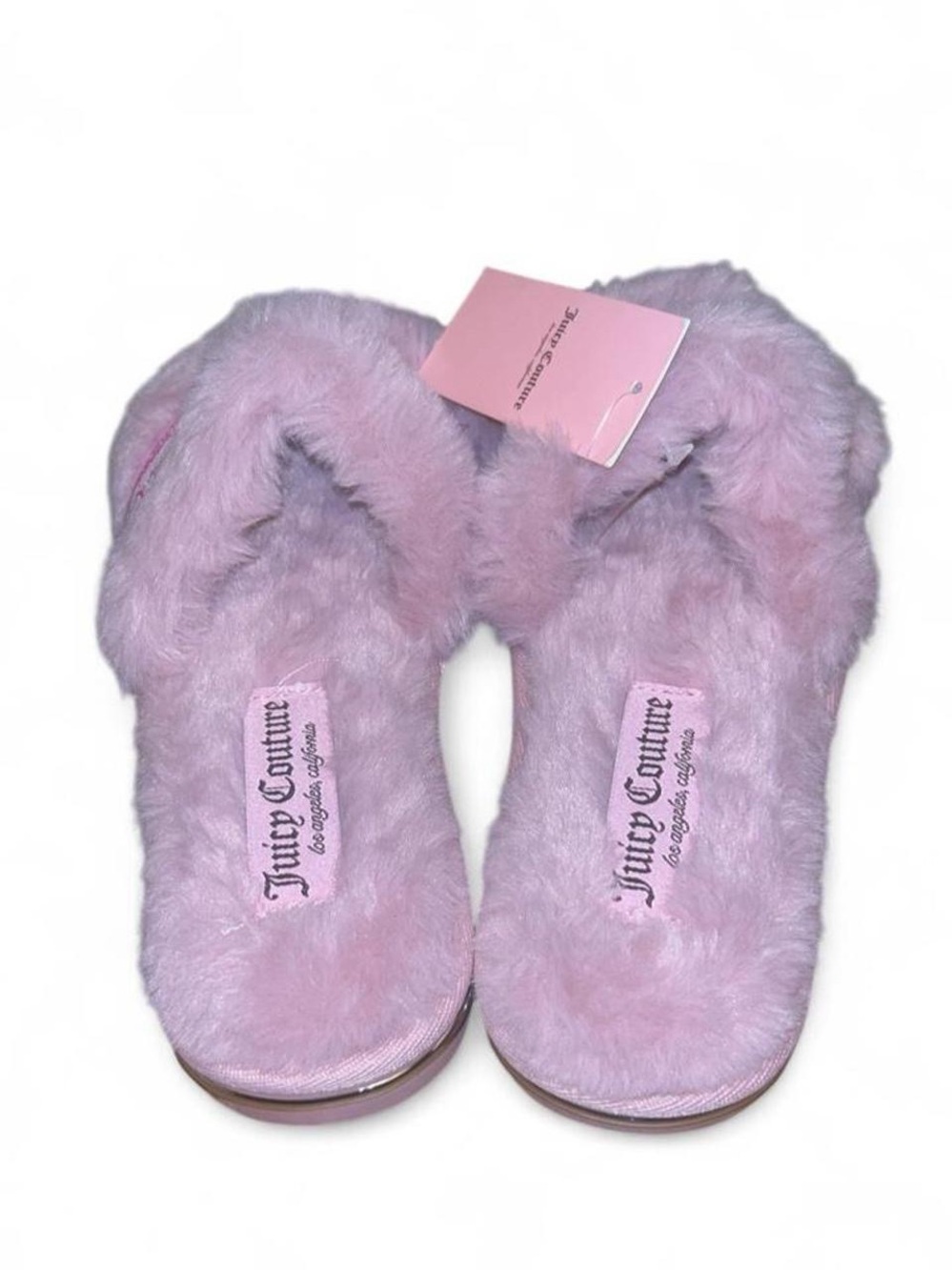 Juicy Couture Pink Faux Fur Slides Slippers NWT Y2K Cozy Size S - Picture 4 of 8